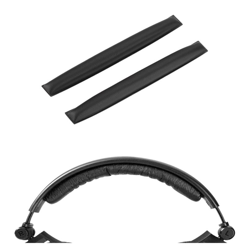 Ciglow Headset Headband Cushion Pad for 2 Pcs Replacement Headset Headband Cover for HD25 PC150 PC151 PC155 Over Ear Headset, Easy Installation (Black) - Image 1